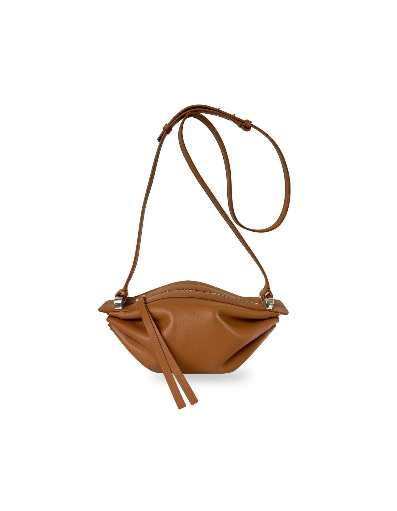 BONASTRE, Ring Leather Crossbody Bag, DARK BEIGE, Women